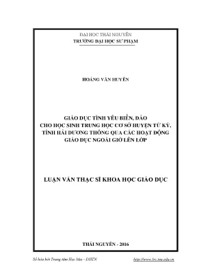 Giáo Dục Tình Yêu Biển Đảo Cho Học Sinh Trung Học Tại Tứ