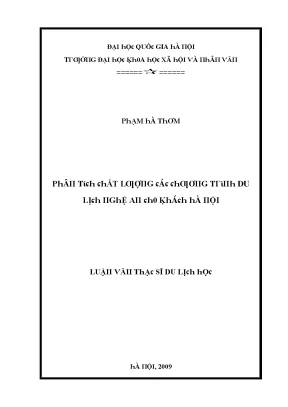 Phân Tích Chất Lượng Chương Trình Du Lịch Nghệ An Dành