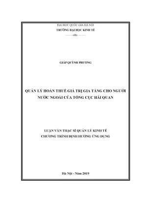 Quản Lý Hoàn Thuế Giá Trị Gia Tăng Cho Người Nước Ngoài