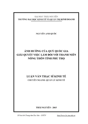 Ảnh Hưởng Của Quỹ Quốc Gia Giải Quyết Việc Làm Đối Với