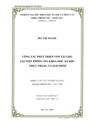 Phát Triển Vốn Tài Liệu Tại Viện Thông Tin Khoa Học Xã