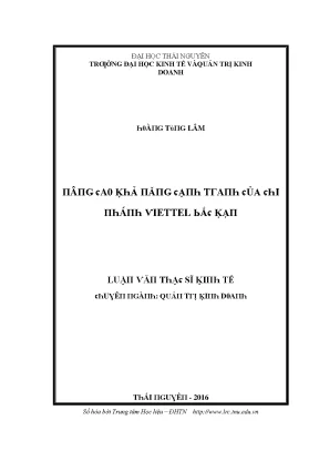 Nâng cao khả năng cạnh tranh của Viettel Bắc Kạn