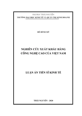 Nghiên Cứu Xuất Khẩu Hàng Công Nghệ Cao Tại Việt Nam