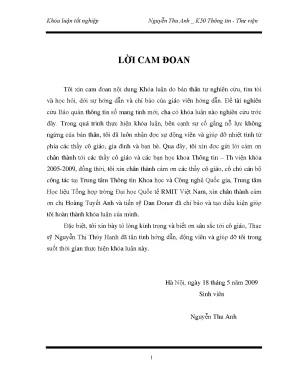 Khóa Luận Tốt Nghiệp Về Bảo Quản Thông Tin Số