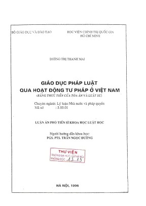 Giáo Dục Pháp Luật Qua Hoạt Động Tư Pháp Tại Việt Nam
