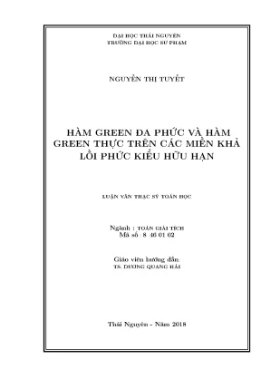 Nghiên Cứu Hàm Green Đa Phức và Hàm Green Thực trên Các