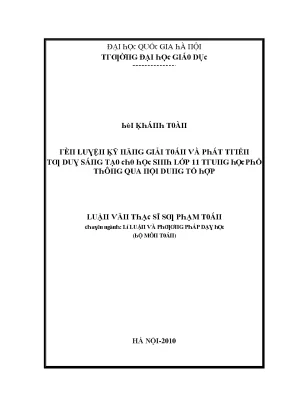 Giải pháp phát triển kỹ năng giải toán cho học sinh lớp 11