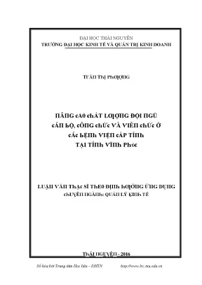 Nâng cao chất lượng đội ngũ cán bộ y tế tại Vĩnh Phúc