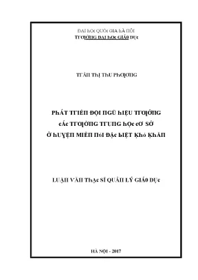 Phát Triển Đội Ngũ Hiệu Trưởng Trường Trung Học Cơ Sở Ở