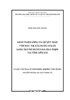 Cải thiện quyết toán vốn đầu tư xây dựng tại Yên Bái