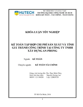 Chi Phí Sản Xuất và Tính Giá Thành Công Trình Tại Công