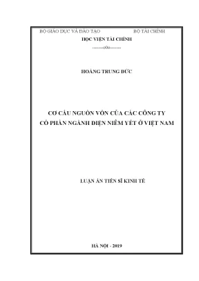 Cơ Cấu Nguồn Vốn Của Các Công Ty Cổ Phần Ngành Điện Niêm