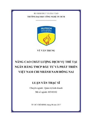 Nâng Cao Chất Lượng Dịch Vụ Thẻ Tại Ngân Hàng TMCP Đầu