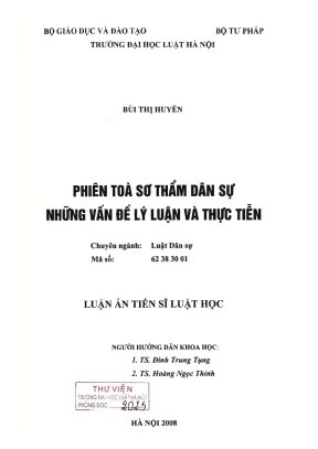 Nghiên Cứu Về Phiên Tòa Sơ Thẩm Dân Sự Tại Việt Nam