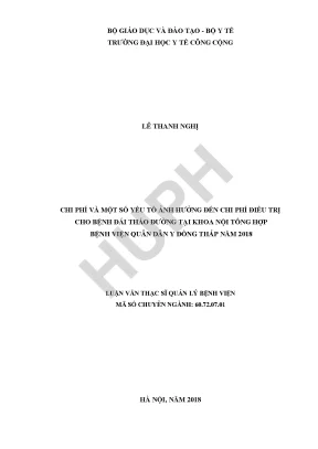 Chi phí điều trị bệnh đái tháo đường và các yếu tố ảnh