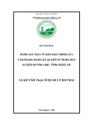 Quản lý đất đai tại Thái Nguyên: Nghiên cứu và ứng dụng