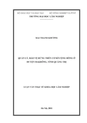 Quản Lý và Bảo Vệ Rừng Cộng Đồng Tại Huyện Đakrông,