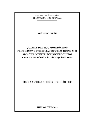 Quản Lý Dạy Học Môn Hóa Học Theo Chương Trình Giáo Dục