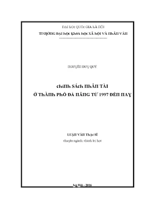 Nghiên Cứu Về Tình Hình Tài Chính Tại Hà Nội Từ 1997 Đến Nay