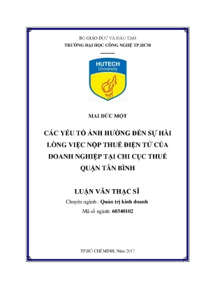 Yếu Tố Ảnh Hưởng Đến Sự Hài Lòng Khi Nộp Thuế Điện Tử