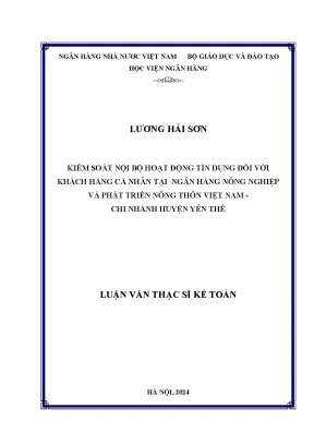 Kiểm Soát Nội Bộ Hoạt Động Tín Dụng Tại Ngân Hàng Nông