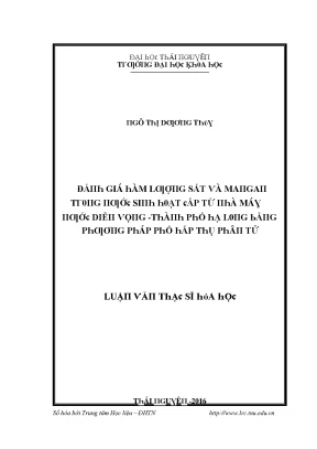 Đánh giá hàm lượng sắt và mangan trong nước sinh hoạt