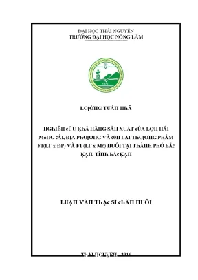 Nghiên Cứu Về Đặc Điểm Sinh Học Của Giống Lợn Lai Tại