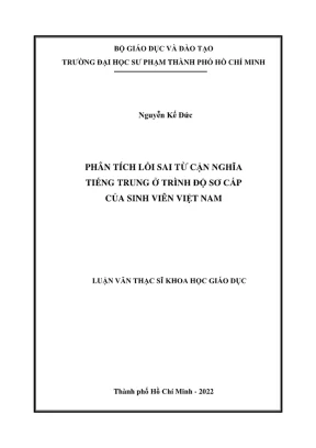Phân Tích Lỗi Sai Từ Căn Nghĩa Tiếng Trung Của Sinh Viên 