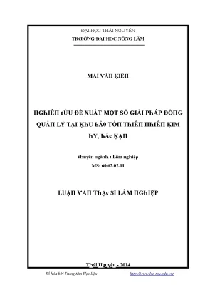 Giải pháp quản lý tại khu vực bảo tồn Thái Nguyên