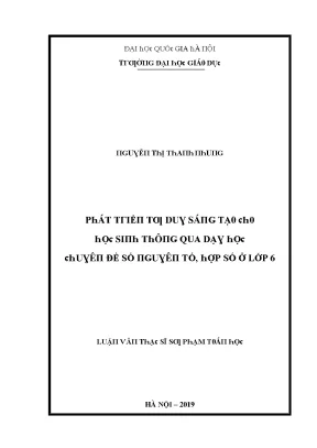 Nghiên cứu phát triển tư duy sáng tạo tại Đại học Quốc 