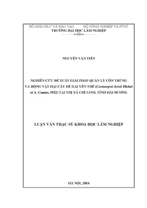 Giải Pháp Quản Lý Côn Trùng và Động Vật Hại Cây Dẻ Gai
