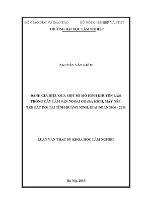 Đánh Giá Hiệu Quả Mô Hình Khuyến Lâm Trồng Cây Lâm Sản 
