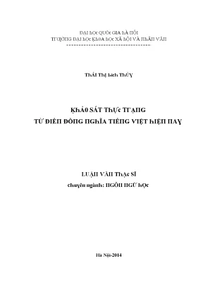 Nghiên Cứu Từ Điển Học Xã Hội và Phân Tích Nghĩa Từ Ở