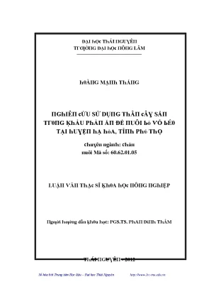 Nghiên cứu sử dụng thân cây sắn trong khẩu phần ăn cho 