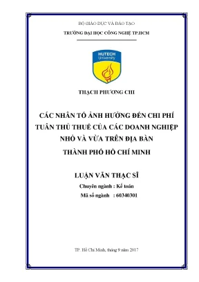 Nhân Tố Ảnh Hưởng Đến Chi Phí Tuân Thủ Thuế Của Doanh