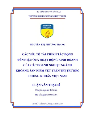 Tác động của các yếu tố tài chính đến hiệu quả kinh