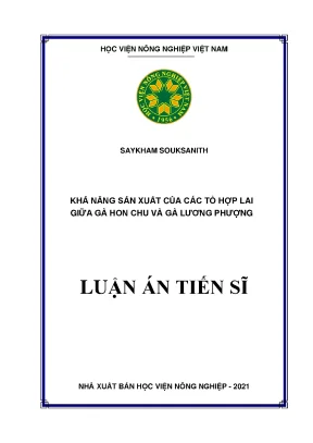 Nghiên Cứu Khả Năng Sản Xuất Gà Lai Giữa Hon Chu và