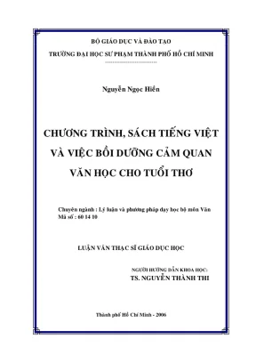 Bồi Dưỡng Cảm Quan Văn Học Cho Học Sinh Tiểu Học
