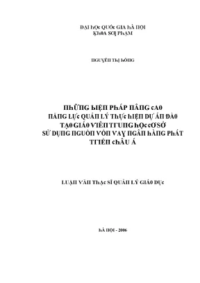 Nâng cao năng lực quản lý dự án đào tạo giáo viên trung