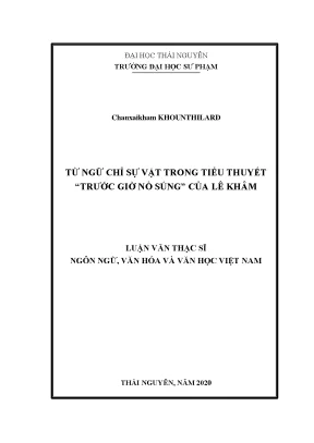 Nghiên Cứu Từ Ngữ Chỉ Sự Vật Trong Tiểu Thuyết “Trước