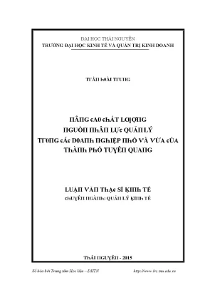 Nâng cao chất lượng nguồn nhân lực quản lý cho doanh