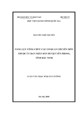 Nâng Cao Năng Lực Công Chức Tại Huyện Yên Phong, Tỉnh