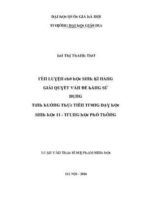 Giải Quyết Vấn Đề Sử Dụng Tình Huống Thực Tiễn Trong