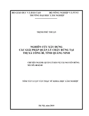 Giải Pháp Quản Lý Cháy Rừng Tại Thị Xã Uông Bí, Quảng Ninh