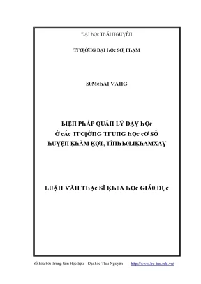 Biện Pháp Quản Lý Dạy Học Tại Trường Trung Học Cơ Sở