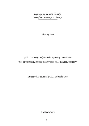 Quản Lý Hoạt Động Đào Tạo Lưu Học Sinh Tại Trường Hữu
