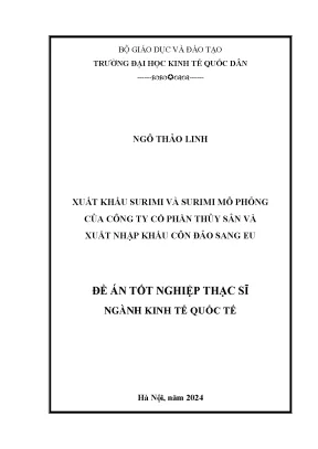 Xuất Khẩu Surimi Sang EU: Phân Tích và Giải Pháp Phát Triển