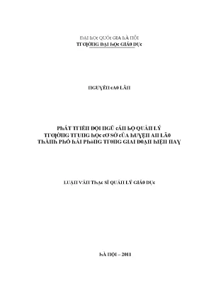 Phát triển đội ngũ cán bộ quản lý trường trung học cơ sở
