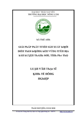 Giải Pháp Phát Triển Sản Xuất Bưởi Diễn Tại Thái Nguyên