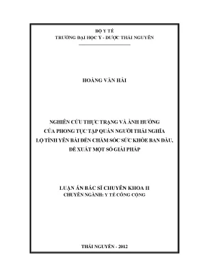 Nghiên Cứu Ảnh Hưởng Phong Tục Tập Quán Người Thái Đến 